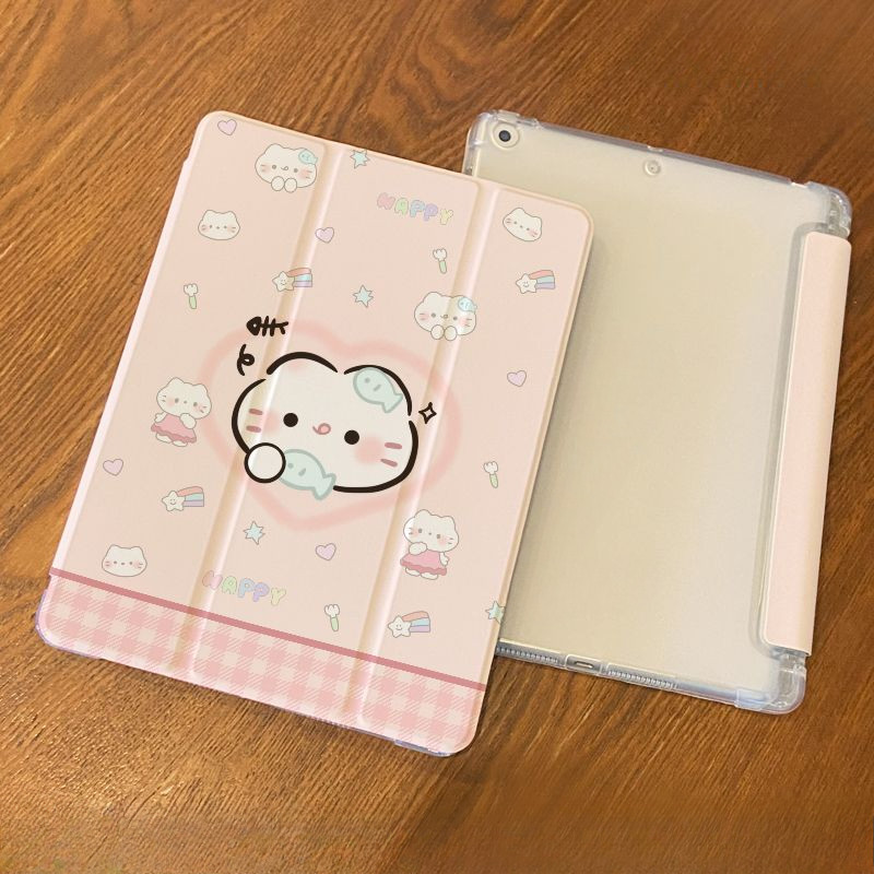 Ốp Bảo Vệ Cho iPad Gen7 / 8 / 9th Gen5 / 6 Mini4 / 5 / 6 Air5 / 6 / 7 pro 12.9 2024 pro11 2025 A16 gen11th 10th air 11 inch Air1 / 2 air 13 inch Phim Hoạt Hình Dễ Thương Trong Suốt Vỏ Máy Tính Bảng