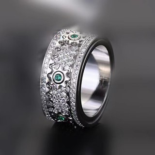 Bánh Răng Xoay Vòng Đầy Kim Cương Thời Gian Để Chạy Tái Sinh Thế Giới Để May Mắn Gypsophila Có Thể Xoay Nhẫn Nam Nữ-2025.1.3