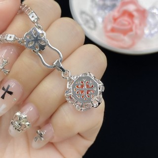 Châu Âu Mỹ ins Phong Cách Mới Hoa Hồng Cắt Hình Bát Giác Trung Quốc Đỏ Zircon Full Kim Cương Phù Hợp Với Nữ