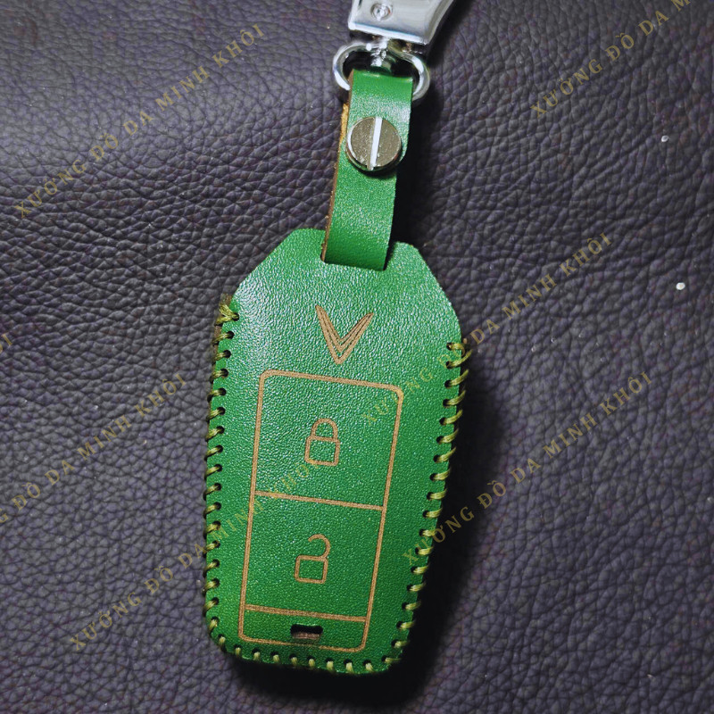 Bao Da Chìa Khóa Vinfast VF3 Bọc chìa khóa xe điện VF3 handmade da thật