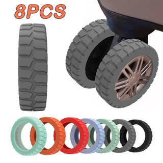 HOBBYIN 8 cái bọc bảo vệ bánh xe vali hành lý, chất liệu silicone dày giảm tiếng ồn, giúp bánh xe bền hơn và di chuyển êm ái