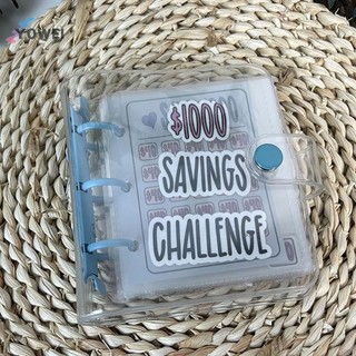 YOWEI Tiết Kiệm Thử Thách Tiết Kiệm Sách £1000 Chất Kết Dính Tiền Di Động Sách Tiết Kiệm Lá Rời Sổ Tay Tiền Mặt Ngân Sách Lưu Trữ VN