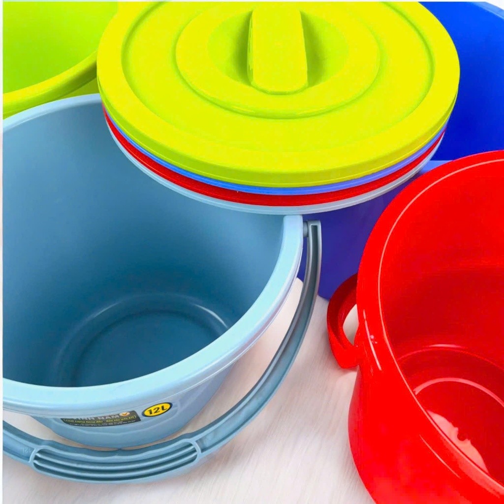 Xô Nhựa Có Nắp Ko Nắp 4 Lít Đến 20 Lít Vinh Nam Plastic Xô Nhựa Có Quai Xách Xô Nước Mã 365 - 373