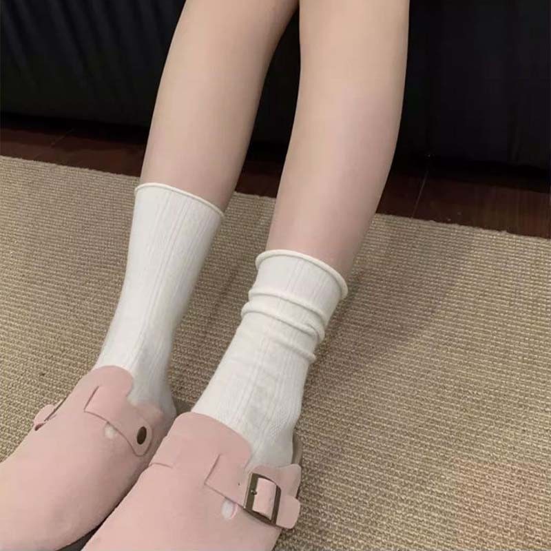 🔥Còn hàng🔥Tất nữ màu trắng, tất nữ cotton nguyên chất, thoải mái và thoáng khí, tất nữ rỗng