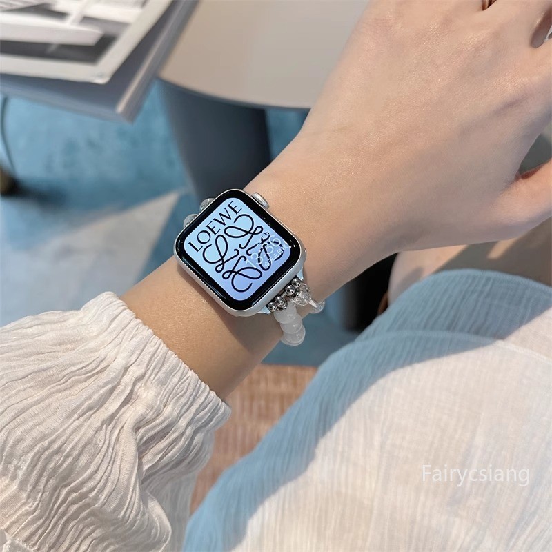 Dây đeo mắt mèo sang trọng S11 cho Apple Watch S10 9 8 7 6 SE 5 46mm 42mm 45 44 41 40 38mm cho vòng đeo tay hạt iWatch Ultra 2 49mm