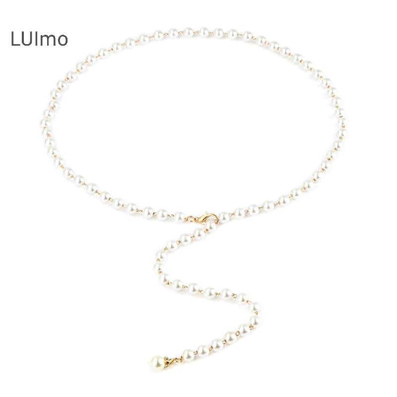 Luimo Thắt Lưng Thời Trang Nữ Thiết Kế Sang Trọng Thắt Lưng Ngọc Trai Dây Thắt Lưng Trắng Dây Chuyền Ngọc Trai Phù Hợp Với Nữ SBS