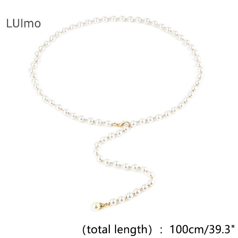 Luimo Thắt Lưng Thời Trang Nữ Thiết Kế Sang Trọng Thắt Lưng Ngọc Trai Dây Thắt Lưng Trắng Dây Chuyền Ngọc Trai Phù Hợp Với Nữ SBS