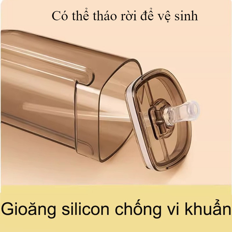Bình Nước Trẻ Em Hình Xe Buýt 500ml, Bình Nước Di động Ngoài Trời, Trẻ Em Rơm Cốc, Có Dây đeo Vai