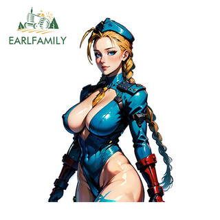 EARLFAMILY Street Fighter Anime Xe Dán Cá Tính Ván Trượt Xe Máy Kính Chắn Gió Vinyl Decal Tắc Xước Chống Thấm Nước Hàng Ô Tô