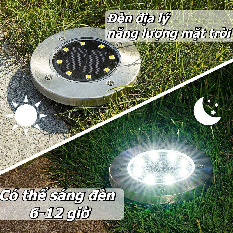 Đèn sân vườn tròn năng lượng mặt trời, Đèn bãi cỏ ngoài trời, Phong Cảnh Vườn, không Thấm Nước