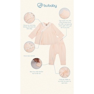 Bubaby BSR1108CB Bộ dài tay cài chéo cổ bèo Siro  🔅 cho bé T6.0