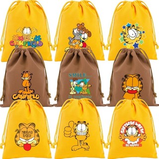 Túi dây rút Garfield túi lưu trữ hoạt hình túi quà tặng túi vải sang trọng