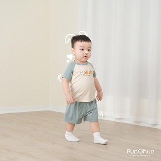 Punchun SS2025 Bộ raglan Fluffy cún cho bes