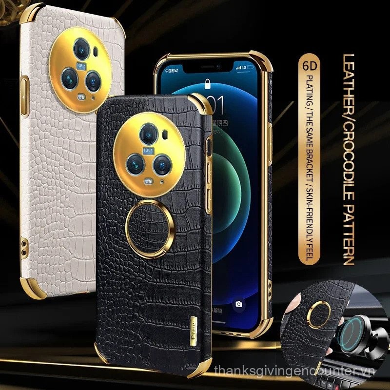 Từ Giá Đỡ Đứng Ốp Lưng Điện Thoại Honor Magic 3 Pro Plus 4 6 5 Lite 5G Silicon Mềm Họa Tiết Cá Sấu Da PU