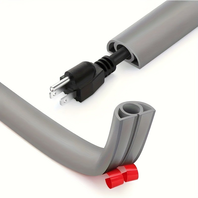 1 Kênh quản lý dây 1 / 3Meter, Vỏ dây trang trí vô hình, Bảo vệ chống bước, Đường đua cáp mềm dính có nắp