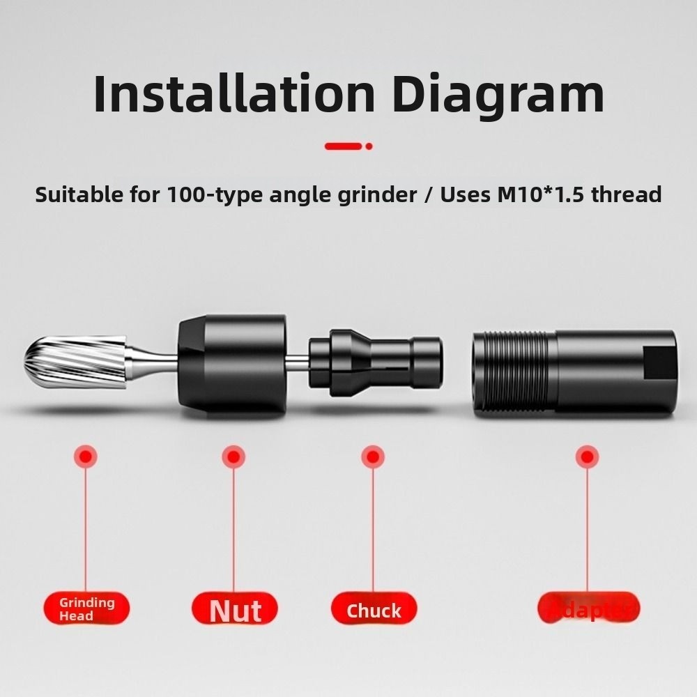 Đầu chuyển đổi máy mài góc điện SAIA, Máy mài góc đa chức năng bền bỉ, Bộ chuyển đổi ren 3 / 6mm cho máy mài góc loại 100 và chỉ M10 X 1.5