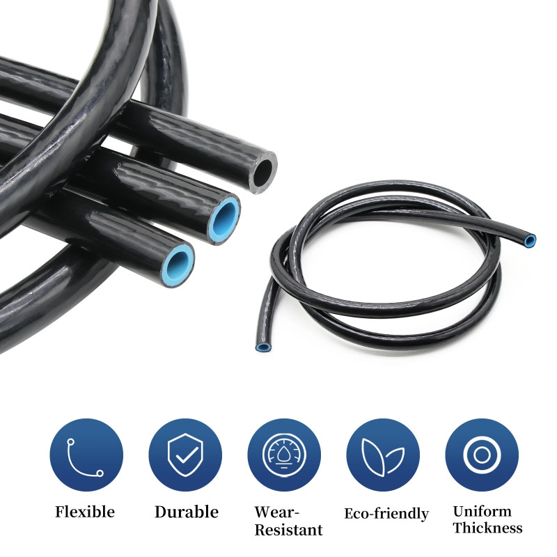 Ống nhiên liệu hai lớp nhựa, kẹp dây chống dầu, đường ống Diesel đen/xanh, lõi ID 6/8/10/12mm