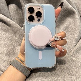 Ốp điện thoại giá đỡ từ tính thạch màu trơn tiên tiến Thích hợp cho iPhone16 15 14 13 Pro max Bảo vệ Camera chống sốc Vỏ cứng chống rơi
