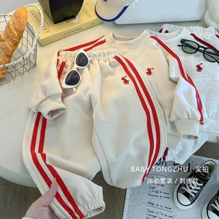 Cotton Dài Tay + Quần Phù Hợp Với Bé Trai Bé Gái Trẻ Em Áo Thêu Bé Hai Mảnh Phù Hợp Với 2025 Phong Cách Mới Thoải Mái
