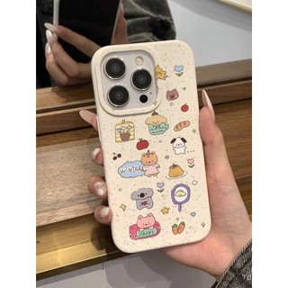 Puppy Snack Minh họa Dễ thương Động vật nhỏ vui nhộn Vỏ điện thoại Thích hợp cho iPhone15plus 14pro 13promax 12 11pro xsmax xr 16 15pro 14 13 12promax 11 7plus Vỏ chống sốc