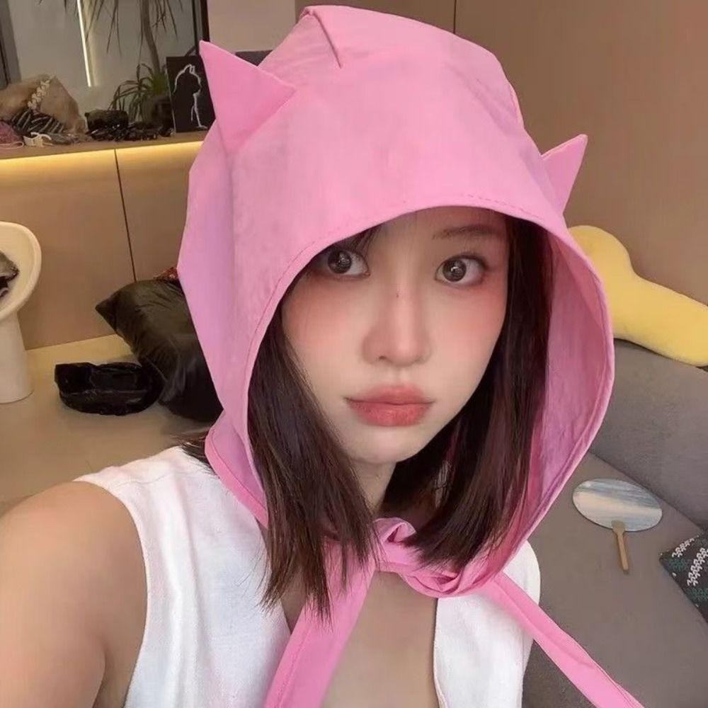Mũ chui đầu HappyNook cho bé gái, chất liệu Polyester, chống nắng và khô nhanh