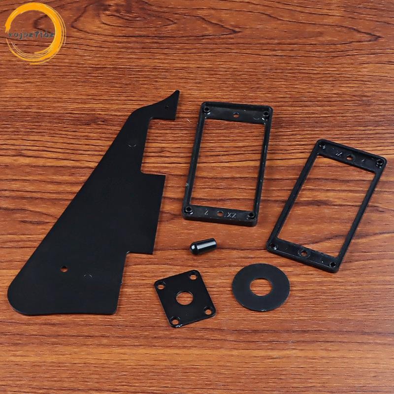 1Ply Đen Pickguard Tấm Sau Vít Bộ & Humbucker Pickup Ring & Switch Ring Fit Les Paul Pickguard Thay Thế
