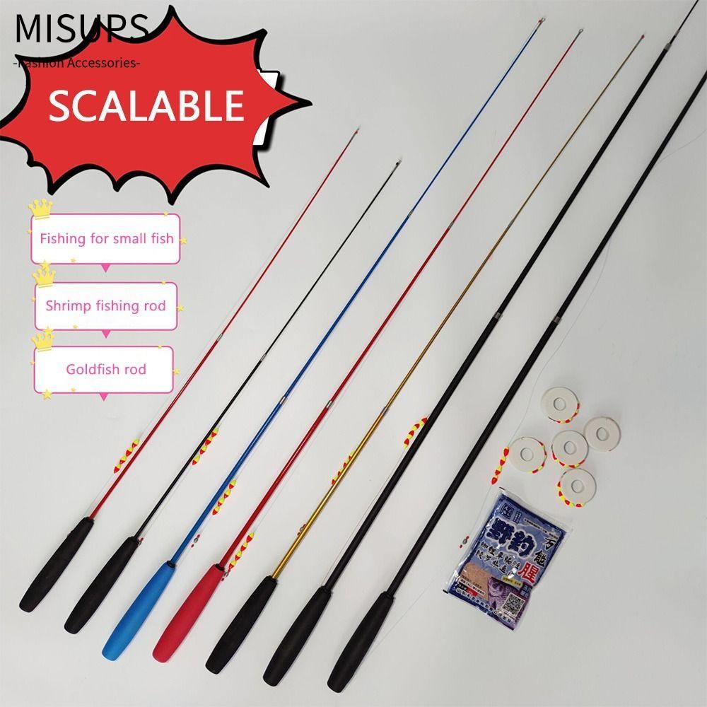 Bộ dụng cụ đầy đủ cần câu MISUPS, Bộ cần câu cần Spincast, Bộ bằng kính thiên văn trẻ em 0,7 / 1.0 / 1.5 / 1.8 / 2.1m Combo câu cá bằng sợi thủy tinh