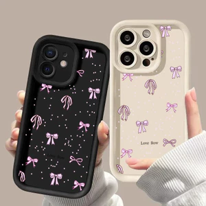 Ốp Nơ Màu Hồng Dễ Thương Dành Cho Samsung Galaxy M34 M31 M51 M30S M23 M20 M11 M15 J4 J6 Plus J8 A10 A01 A02 S20 Ultra Cover Họa Tiết Silicon Mềm Bảo Vệ Camera Hoạt Hình