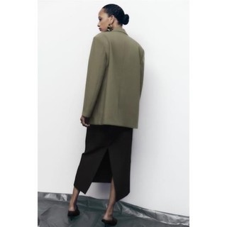 Áo blazer Zara made in Morocco full tag made Morocco oversize hai hàng khuy đơn