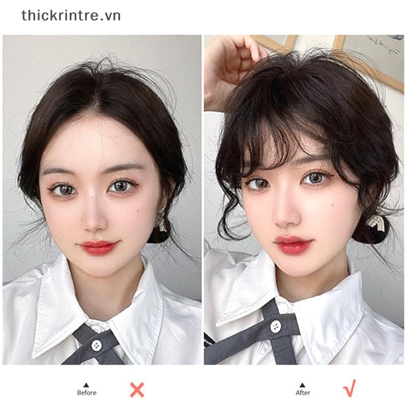 Thi Thời Trang Giả Không Khí Nổ Tóc Nối Dài Phong Cách Truyện Tranh Viền Tự Nhiên Fuffy Kẹp Xoăn Trong Viền Trước Tóc Nối Dài Tóc Giả Mảnh VN