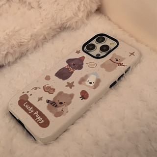[Sheren] Niche Phim Hoạt Hình Tranh Sơn Dầu Chó iPhone Vỏ Điện Thoại Thích Hợp Cho i16 15 14 13 12 11 pro max Vỏ Bảo Vệ Chống Sốc