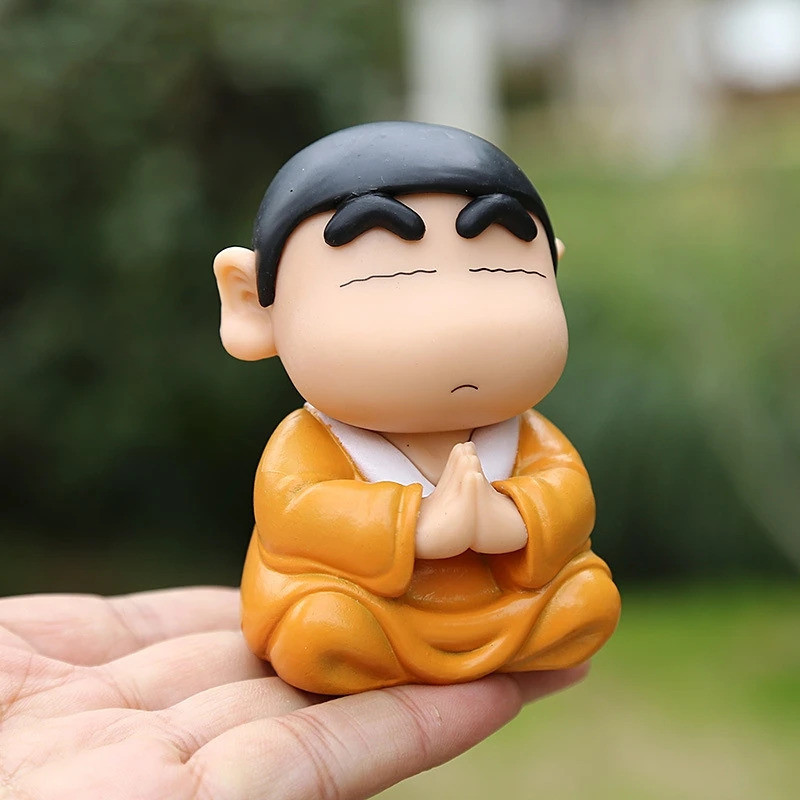 8cm Crayon Shin Chan Lucky Phật PVC Đồ Chơi Kawaii Nhân Vật Hành Động Ngộ nghĩnh Quà Tặng Cho Trẻ Em