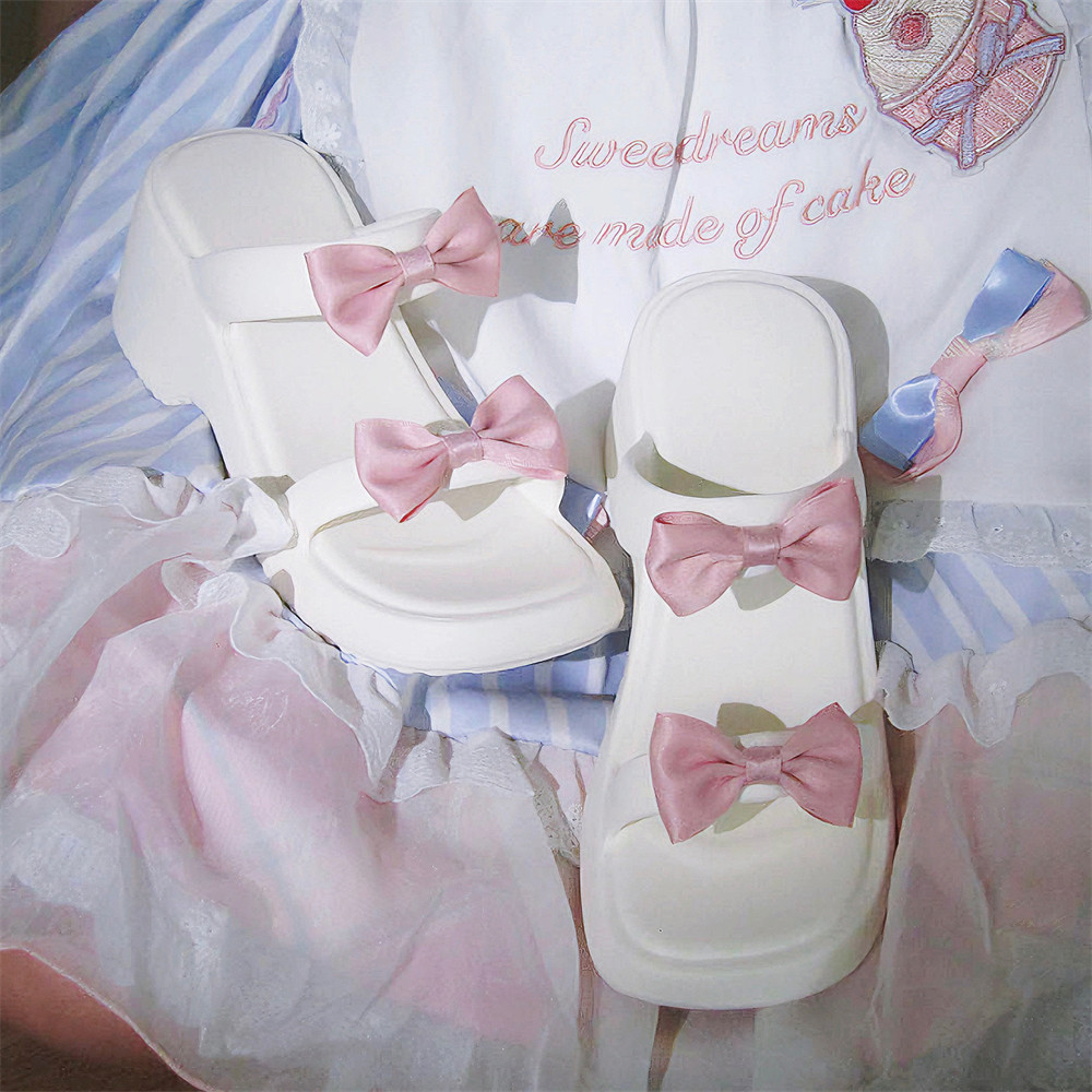 XIXITIAO Dép Dép Nữ Dây Đeo Đôi lolita Giày Tăng Chiều Cao 8cm Dép Ngoài Trời Mùa Hè