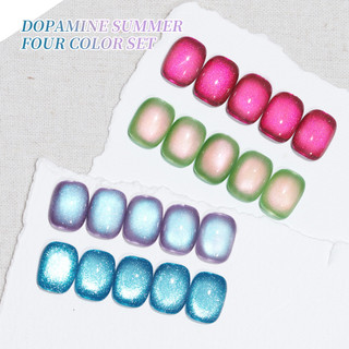XEIJAYI Dopamine Mùa Hè Series Mắt Mèo Gel Móng Tay Rồng Trái Cây Thủy Tinh Hạt Đá Pha Lê Mắt Mèo Quang Trị Liệu Keo Móng Tay Nghệ Thuật Làm Móng Tay Cho Tiệm Làm Móng Tay