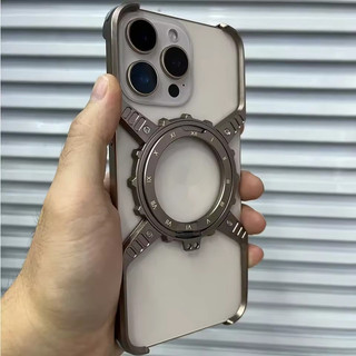 [JLK] X Ốp Lưng Kim Loại Nhôm Từ Tính Cho iphone 16 Pro Max 16E 15 14 Plus 13 Tích Hợp 360° Giá đỡ vô hình S23 S24 S25 Ultra