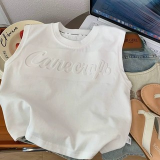 Mùa Hè Phong Cách Mới Cotton Nguyên Chất Bé Trai Áo Vest Không Tay In Hình Áo Thun Trẻ Em Nhỏ Vừa Trẻ Em Đơn Giản Hàng Đầu