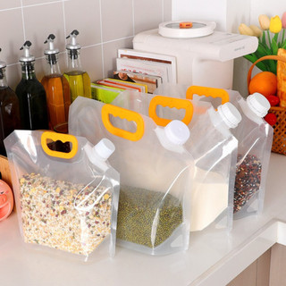 Set 5 Túi Đựng Ngũ Cốc Có Vòi Rót Tiện Lợi ECO, Túi Đựng Đồ Khô Trong Suốt Chống Côn Trùng, Ẩm Mốc
