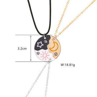 3 Cái / bộ Mặt Trời Trăng Ngôi Sao Mặt Dây Chuyền Vòng Cổ Người Bạn Thân Nhất Bff Tình Bạn Cặp Đôi Vòng Cổ Trang Sức Thời Trang Vinh Quang