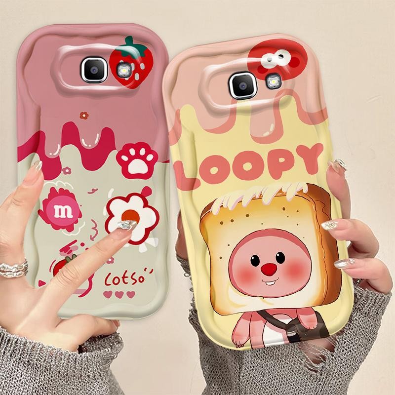 Vỏ Silicon Hoạt Hình Cho Samsung J7 Prime 3D Bé Gái TPU Mềm Dễ Thương Kem Dâu Tây Loopy Thẩm Mỹ Chống Sốc Ốp Điện Thoại