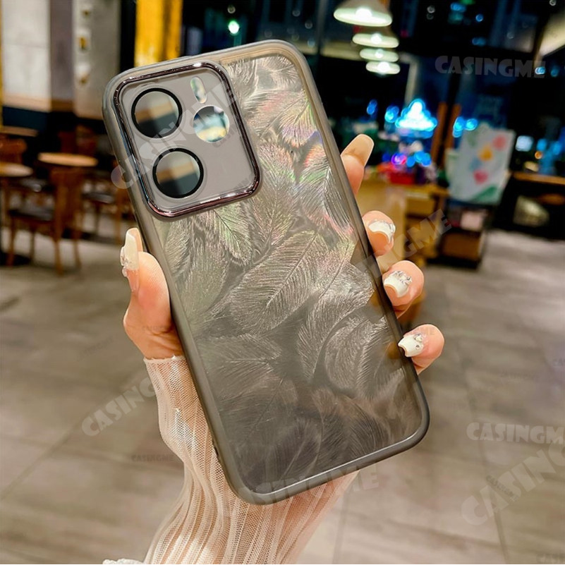 Dành cho Redmi Note 14 5G 2025 Vỏ mềm silicon họa tiết lông vũ lấp lánh cho Redmi Note14 Note 14 RedmiNote14 Pro Pro + + 4G 5G Vỏ điện thoại chống sốc Vỏ bảo vệ ống kính máy ảnh