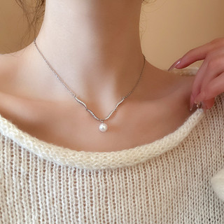 Vòng cổ ngọc trai zircon thời trang xương đòn dây chuyền nữ ánh cao cấp phụ kiện trang sức