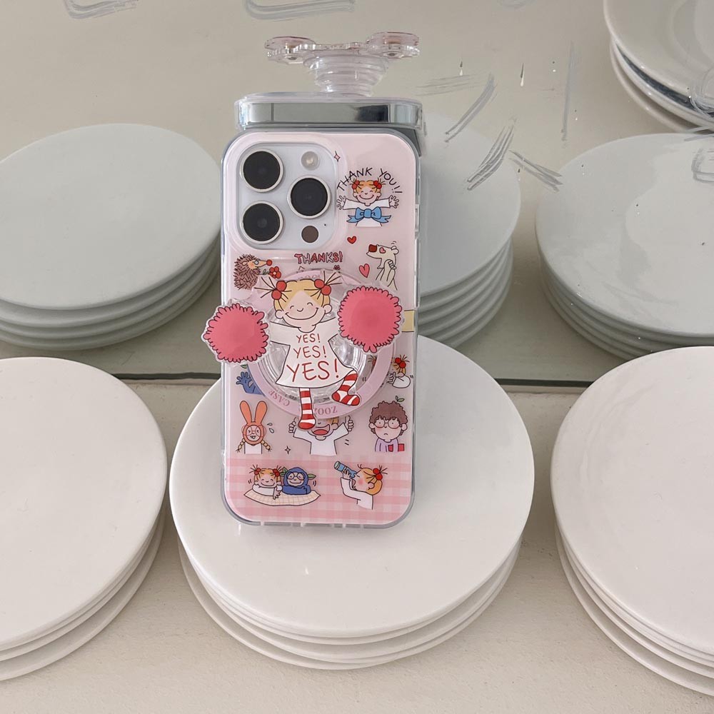 Ốp Lưng Cứng Tương Thích Với iPhone 13 14 14Pro 14ProMax 15 15Pro 15ProMax 16 16Pro 16ProMax Ốp Nam Châm Họa Tiết Sốt Coco Hồng