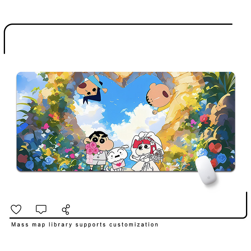 Hoạt Hình Crayon Shin-chan Miếng Lót Chuột Dễ Thương Bé Gái Cá Tính Sáng Tạo Tùy Chỉnh Miếng Lót Bàn Phím Anime Lớn Thảm