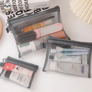 Phong cách Nhật Bản Muji Style / Túi lưu trữ lưới Nylon / Hộp đựng bút chì đơn giản / Túi đựng mỹ phẩm du lịch di động / Túi lưới lưu trữ văn phòng phẩm