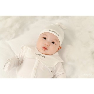 Punchun SS2025 Bộ dài cúc giữa Fluffy cho bé