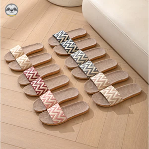 Phong cách Nhật Bản Muji Style / Nam Nữ Cặp Đôi Trong Nhà Ngoài Trời Dép Lanh Nhà / Dép Sàn Gỗ Mở