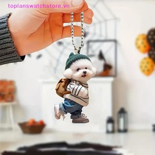 Toplanswatchstore Sáng Tạo Acrylic Puppy Con Người Ba Lô Gương Chiếu Hậu Mặt Dây Chuyền Đồ Trang Trí Ô Tô Phụ Kiện Trang Trí Ô Tô Quà Tặng Cho Nữ VN