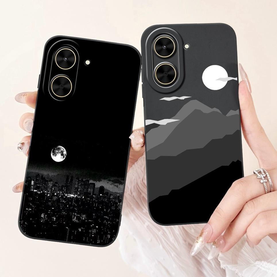 Ốp Điện Thoại Silicon Lỏng Thẩm Mỹ Đen Nighe Phong Cảnh Ốp Lưng Cho Xiaomi Redmi A5 NFC Vỏ Mềm Thời Trang Ốp Lưng