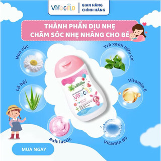 Gel vệ sinh bé Gái VIFOCHILD 150ml Dùng cho trẻ từ sơ sinh Chăm sóc dịu nhẹ vùng nhạy cảm Baby 2
