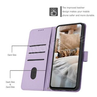 Dành Cho Oppo Reno 15 14 Pro 14F 14 F Reno 14 13 12 F Pro Reno15 F 4G 5G 2025 Ốp Điện Thoại Lật Vỏ Da Sang Trọng Khe Cắm Thẻ 3D Mèo Lật Bao Đứng Vỏ